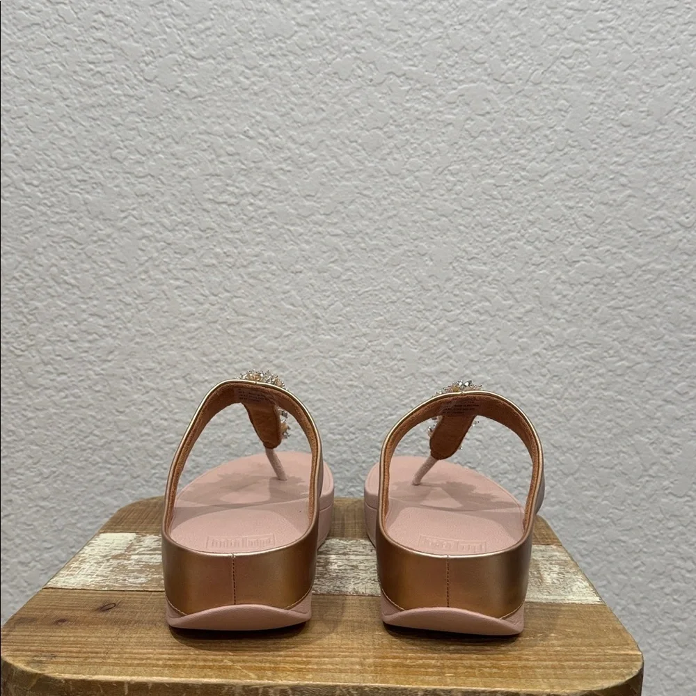 Fitflop Galaxy Toe Thong Rose Gold Sandals Size 9